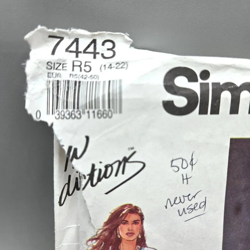 Simplicity 7443 Misses Petite Blouse Skirt Lined Jacket Pattern Size 14-22 Uncut